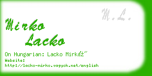 mirko lacko business card